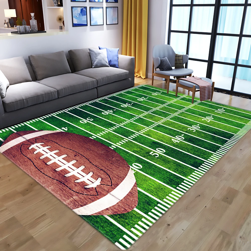 3D futbolo kilimas svetainė, miegamasis, vaikų kambarys kiliminė danga, Žalios vejos grindų kilimėlis baby žaisti mat salonas prieškambario namų dekoro Užsakymą
