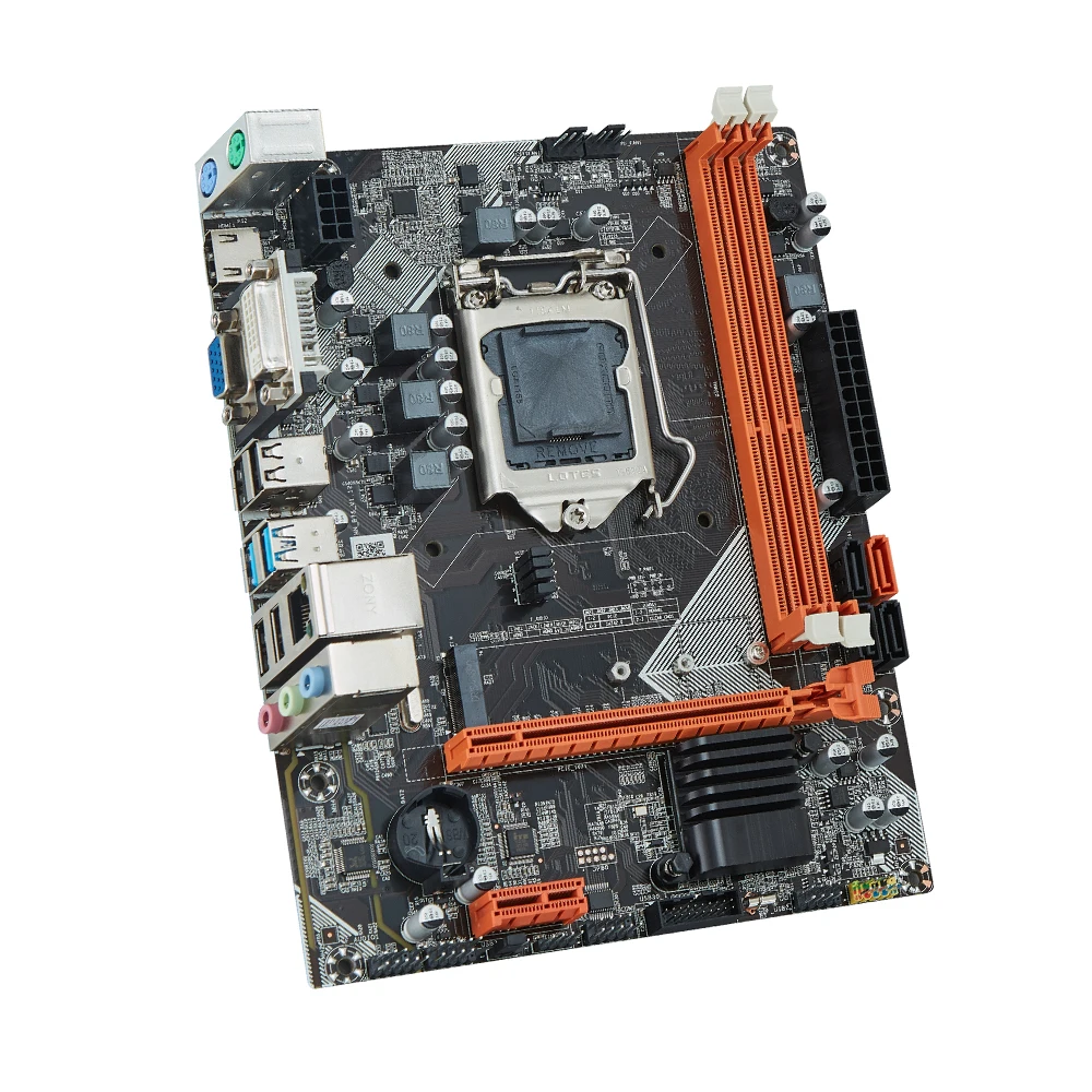 B75 M. 2 NVME plokštė LGA 1155 Parama Intel i3/i5/i7 Xeon E3 1220 1230 V2 V3 DDR3 16G HDMI DVI VGA, USB2.0 USB3.0 PCI-E3.0