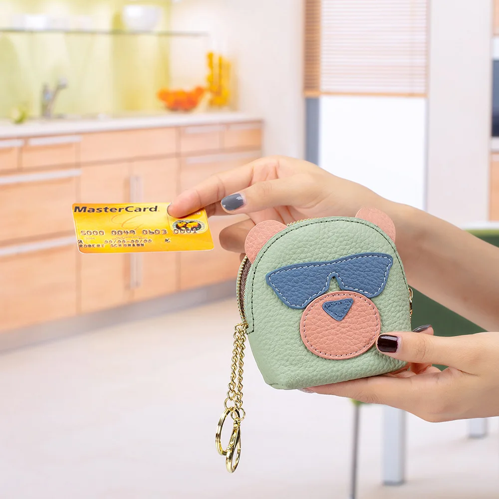 Cute Little Bear Monetų Piniginės Odos Monetų Krepšys Paketą Mini Lūpų Saugojimo Krepšys