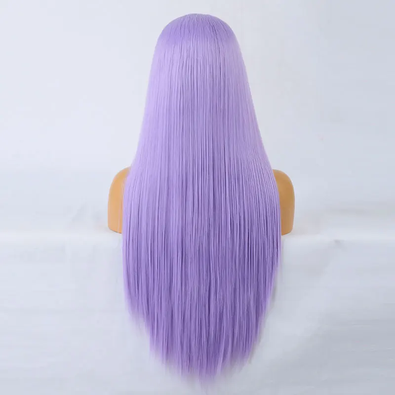 Levandos Violetinė Sintetinių Plaukų Nėriniai Priekiniai Perukas Tiesiai Karščiui Atsparus Pluoštas Natūralių Valsčiaus Nemokamai Atsisveikinimo Baltojo Moterims, Perukai