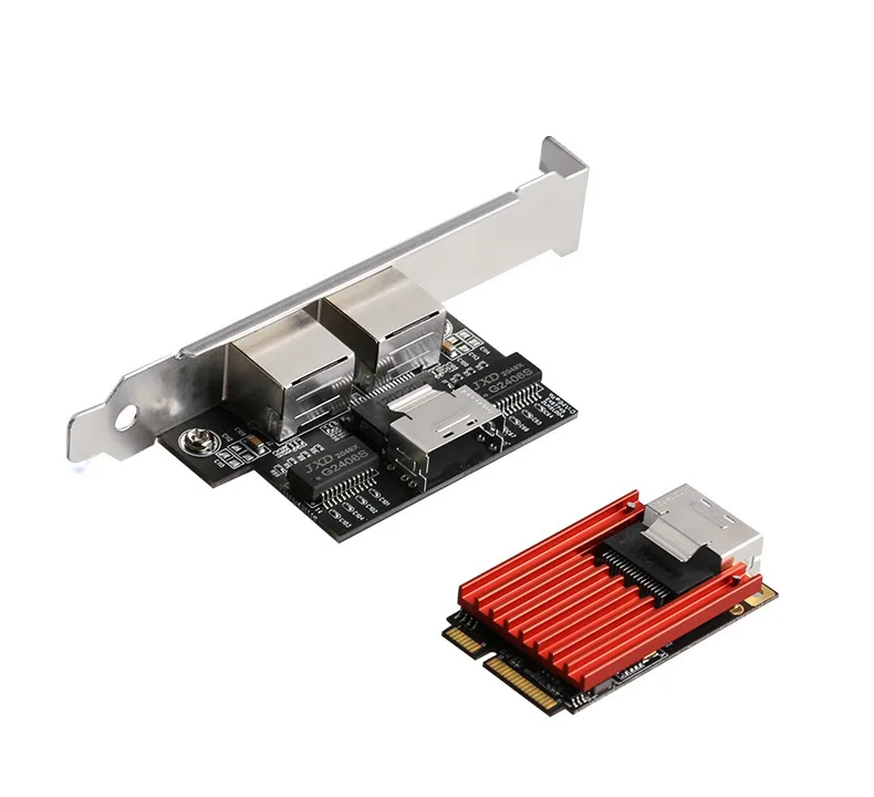 MINI PCIE Dual Port Gigabit ethernet Tinklo plokštė RJ45 Ethernet Adapter I350 Chip PCI Express Tinklo plokštė