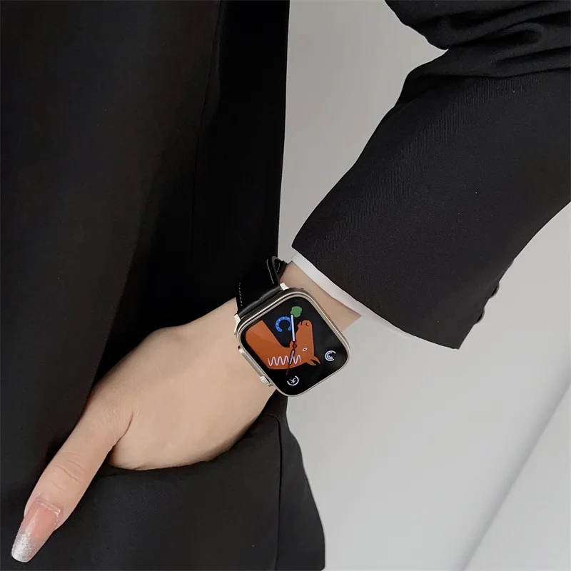 Už iWatch Mados Lady Nekilnojamojo Odos Watchbands už Iwatch Serijos Ultra 8 7 6 5 Diržu, Apple Watch Magnetinis Užsegimas Stiliaus Grupė