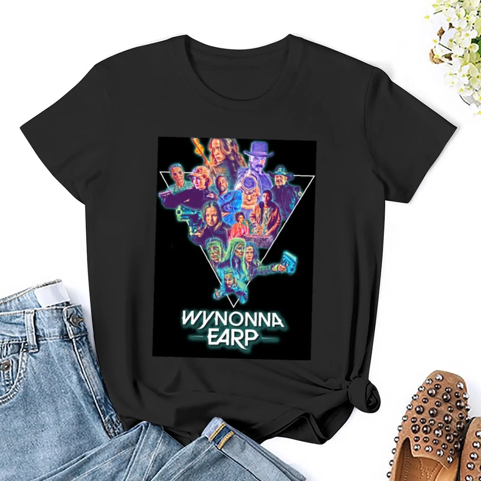Wynonna Earp 80 Tema Koliažas T-Shirt Anime t-shirt korėjos mados tees prabangūs dizainerių drabužiai Moterims