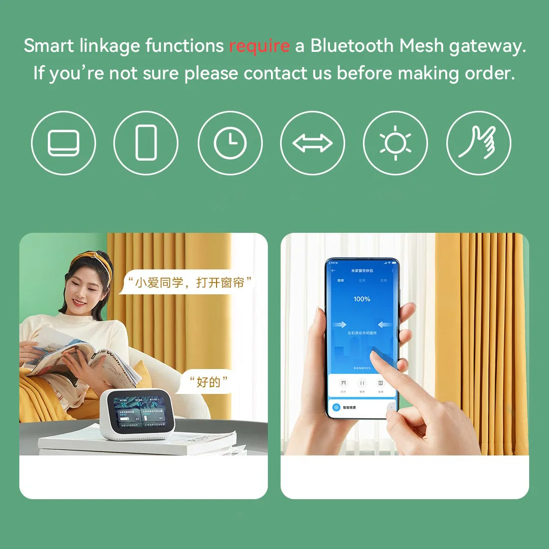 Xiaomi Smart Užuolaidų Motorinių Kompanionas Hang-Ir-Naudoti-U - / I-Formos Kelio Romos Polių Elektros Nuotolinio Valdymo Reikia BT Akių Vartai