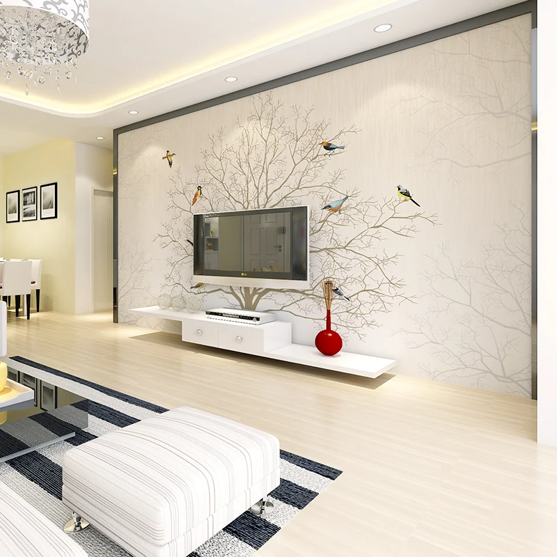beibehang tapetai, freskos miegamasis, modernus minimalistinio kambarį, TV foną tapetai, besiūlės sienų dangos Kinijos paukštis