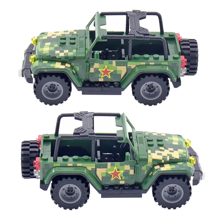 Karinės Armijos Džipas Automobilio Blokas su Lipdukais 