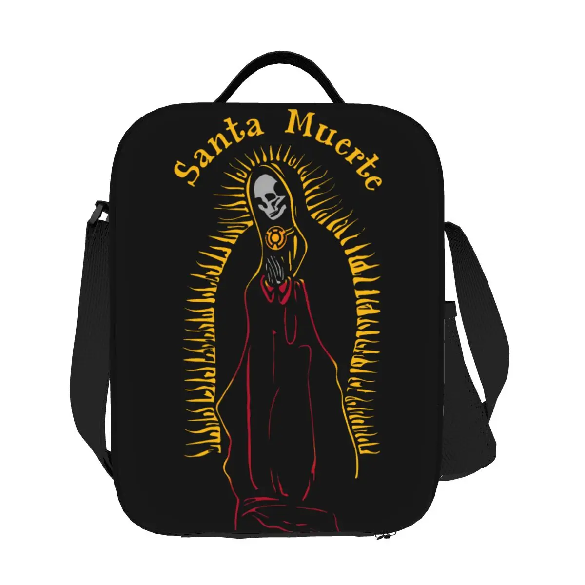 Santa Muerte Izoliuoti Pietūs Krepšys Moterims Saint Meksikos Kaukolė Dieną Mirusiųjų Šilumos Aušintuvas Pietūs Nešti Beach Kempingas, Kelionės