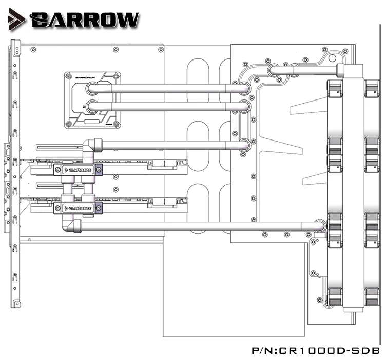 Barrow Akrilo Lenta, kaip Vandens Kanalų naudoti CORSAIR 1000D Kompiuterio Atveju naudoti ir CPU ir GPU Blokuoti RGB prie 5V 3PIN Antraštė