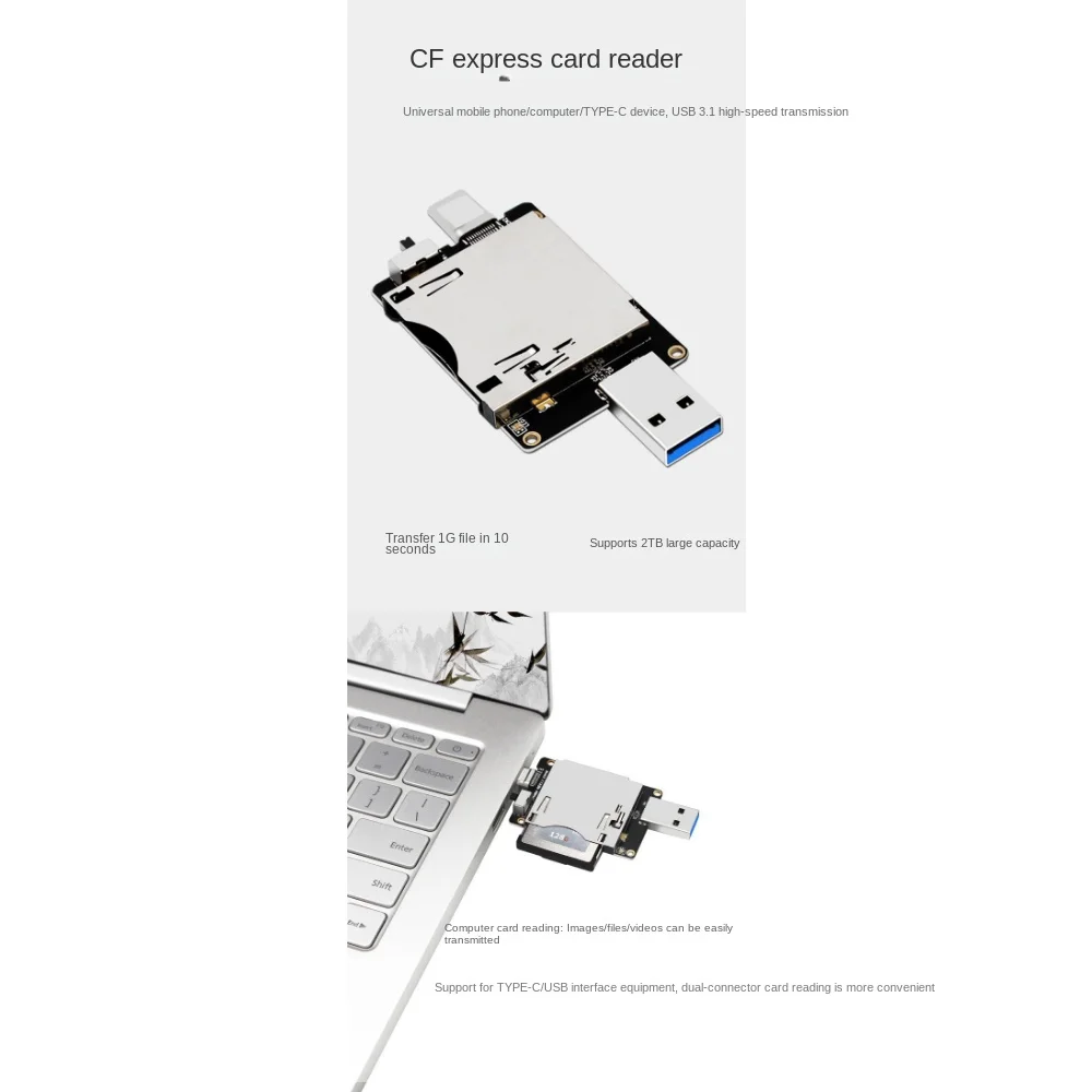 CFexpress Kortelių Skaitytuvo Adapteris PLG Express B Tipo Atmintis su USB 3.0 Type A/C