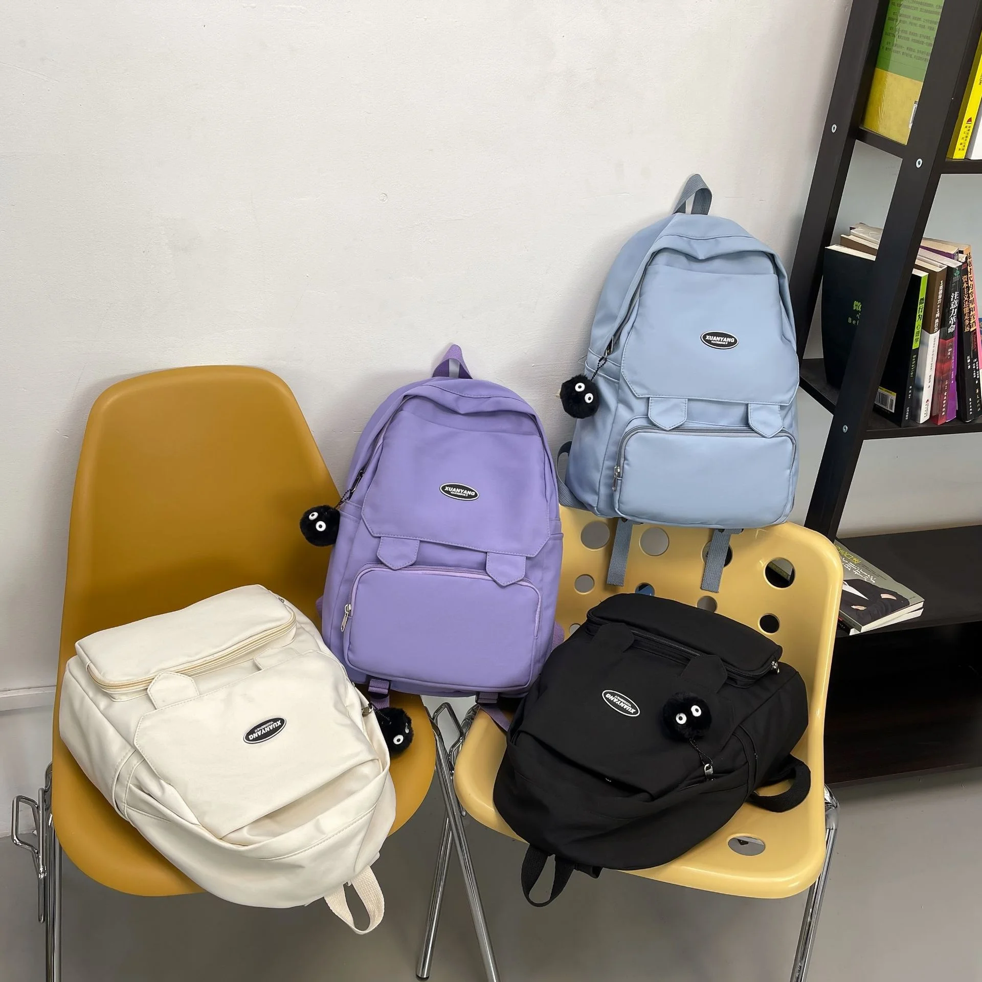 vidurinės mokyklos krepšiai mergaitėms mados paprasta vientisa spalva knygos maišelį vidurinės mokyklos vandeniui nailono mokyklos kuprinė mergina krepšys