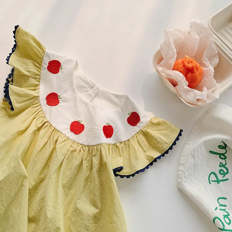 XINYU Naujos Suknelės Siuvinėjimo Baby Girl Dress 2023 Vasaros Vaikų Drabužiai Mergaitėms Atsitiktinis Suknelės 1-7 Metų Saldus Vaikų Kostiumas